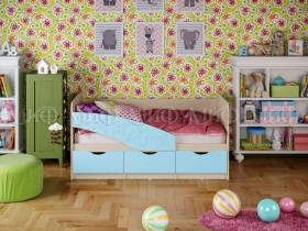 Кровать Бабочки 1,6м (Голубой матовый) в Чехове - chexov.katalogmebeli.com | фото 1
