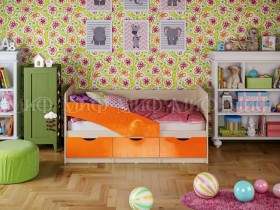 Кровать Бабочки 1,6м (Оранжевый металлик) в Чехове - chexov.katalogmebeli.com | фото