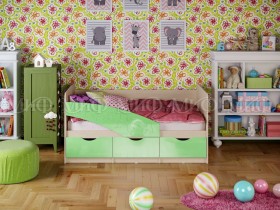 Кровать Бабочки 1,6м (Салатовый металлик) в Чехове - chexov.katalogmebeli.com | фото