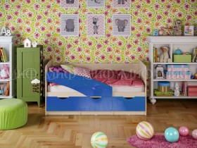 Кровать Бабочки 1,6м (Синий металлик) в Чехове - chexov.katalogmebeli.com | фото 1