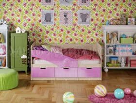 Кровать Бабочки 1,6м (Сиреневый металлик) в Чехове - chexov.katalogmebeli.com | фото
