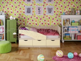 Кровать Бабочки 1,6м (Ваниль матовый) в Чехове - chexov.katalogmebeli.com | фото 1