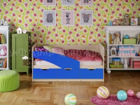 Кровать Бабочки 1,8м (Синий матовый) в Чехове - chexov.katalogmebeli.com | фото