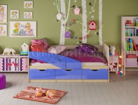 Кровать детская 1,6м Дельфин (Синий металлик) в Чехове - chexov.katalogmebeli.com | фото