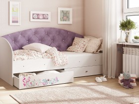 Кровать детская Эльза Белый/Фиолетовый в Чехове - chexov.katalogmebeli.com | фото 1