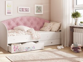 Кровать детская Эльза Белый/Розовый в Чехове - chexov.katalogmebeli.com | фото 1