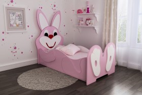 Кровать детская Зайка 1.6 Розовый/Белый в Чехове - chexov.katalogmebeli.com | фото