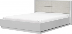 Кровать двойная 1400х2000 Вива (Белый/Белый глянец/Платина) в Чехове - chexov.katalogmebeli.com | фото