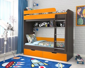 Кровать двухъярусная Юниор-5  Бодего/Оранжевый в Чехове - chexov.katalogmebeli.com | фото