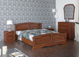 Кровать Елена из массива сосны 1200*2000 Орех в Чехове - chexov.katalogmebeli.com | фото