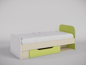 Кровать Эппл 1650х750 (Зеленый/Белый/корпус Клен) в Чехове - chexov.katalogmebeli.com | фото