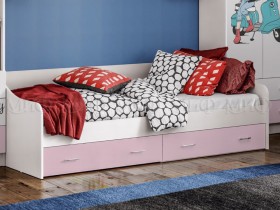 Кровать Fashion-1 Вега 0,9 м (Белый/Розовый) в Чехове - chexov.katalogmebeli.com | фото