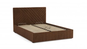 Кровать Гамма ш. 1400 (без основания для хранения) (велюр тенерифе шоколад) в Чехове - chexov.katalogmebeli.com | фото 2