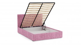 Кровать Гамма ш. 1400 (с основанием для хранения) (велюр тенерифе розовый) в Чехове - chexov.katalogmebeli.com | фото 3