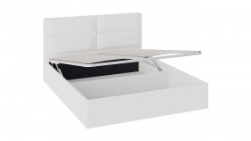 Кровать «Глосс» с мягкой обивкой и подъемным механизмом тип 1 (1600) (Белая) в Чехове - chexov.katalogmebeli.com | фото 2