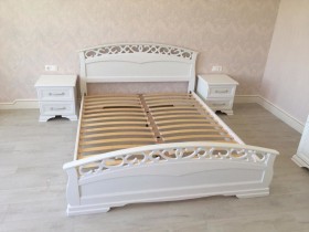 Кровать Грация-1 из массива сосны 1600*2000 Белый античный в Чехове - chexov.katalogmebeli.com | фото 9