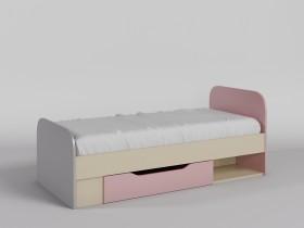 Кровать Грэйси 1650х750 (Розовый/Серый/корпус Клен) в Чехове - chexov.katalogmebeli.com | фото