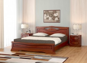 Кровать Карина-7 из массива сосны 1400*2000 Орех в Чехове - chexov.katalogmebeli.com | фото 1
