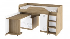 Кровать комбинированная «Оксфорд» (Ривьера/Белый с рисунком) в Чехове - chexov.katalogmebeli.com | фото 3