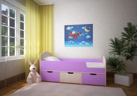 Кровать Малыш-мини Дуб молочный/Ирис в Чехове - chexov.katalogmebeli.com | фото