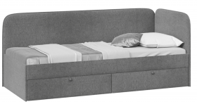 Кровать «Молли» с мягкой обивкой (900) тип 1 (Микровелюр Scandi Graphite 22) в Чехове - chexov.katalogmebeli.com | фото 1