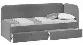Кровать «Молли» с мягкой обивкой (900) тип 1 (Микровелюр Scandi Graphite 22) в Чехове - chexov.katalogmebeli.com | фото 2