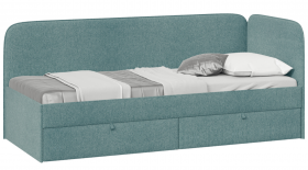 Кровать «Молли» с мягкой обивкой (900) тип 1 (Микровелюр Scandi Indigo 11) в Чехове - chexov.katalogmebeli.com | фото 1