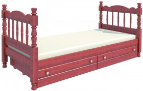 Кровать одинарная Аленка из массива сосны 800*1890 Орех в Чехове - chexov.katalogmebeli.com | фото 2