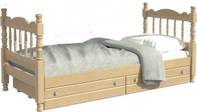 Кровать одинарная Аленка из массива сосны 800*1890 Сосна в Чехове - chexov.katalogmebeli.com | фото 1