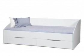 Кровать одинарная "Фея - 3" (симметричная) New/(белый / белый / ДВПО: белый) в Чехове - chexov.katalogmebeli.com | фото