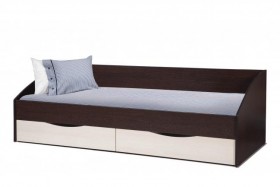 Кровать одинарная "Фея - 3" (симметричная) New (венге / вудлайн кремовый / ДВПО: белый) в Чехове - chexov.katalogmebeli.com | фото