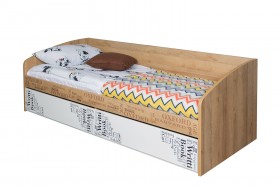 Кровать с 2 ящиками «Оксфорд» (Ривьера/Белый с рисунком) в Чехове - chexov.katalogmebeli.com | фото 3