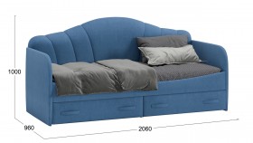 Кровать «Молли» с мягкой обивкой (900) тип 1 (Микровелюр Scandi Indigo 11) в Чехове - chexov.katalogmebeli.com | фото 6
