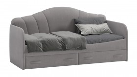 Кровать с мягкой спинкой и ящиками «Сабрина» 900 Светло-серый в Чехове - chexov.katalogmebeli.com | фото