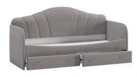 Кровать с мягкой спинкой и ящиками «Сабрина» 900 Светло-серый в Чехове - chexov.katalogmebeli.com | фото 2