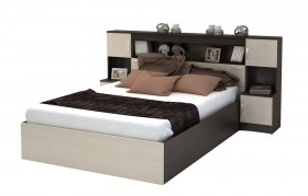 Кровать с прикроватным блоком КР 552 Спальня Basya (венге/белфорт) в Чехове - chexov.katalogmebeli.com | фото