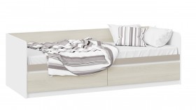 Кровать «Сканди» с 2 ящиками Дуб Гарден/Белый/Глиняный серый в Чехове - chexov.katalogmebeli.com | фото 1