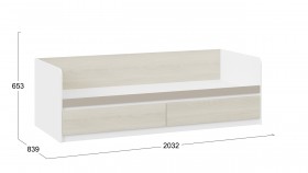 Кровать «Сканди» с 2 ящиками Дуб Гарден/Белый/Глиняный серый в Чехове - chexov.katalogmebeli.com | фото 3