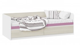 Кровать «Сканди» с 2 ящиками Дуб Гарден/Белый/Лиловый в Чехове - chexov.katalogmebeli.com | фото