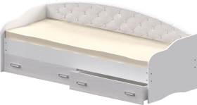 Кровать Софа-7 с мягкой спинкой (800х1900) Белый в Чехове - chexov.katalogmebeli.com | фото