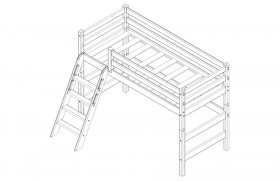 Кровать Соня вариант 6 полувысокая с наклонной лестницей Лаванда в Чехове - chexov.katalogmebeli.com | фото 3