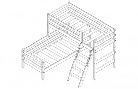 Кровать Соня вариант 8 угловая с наклонной лестницей Белый полупрозрачный в Чехове - chexov.katalogmebeli.com | фото 4