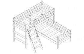 Кровать Соня вариант 8 угловая с наклонной лестницей Лаванда в Чехове - chexov.katalogmebeli.com | фото 2