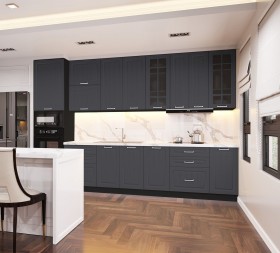 Кухонный гарнитур 1,8м Луксор высокие модули (Клен серый/корпус венге) в Чехове - chexov.katalogmebeli.com | фото