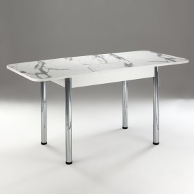 Кухонный стол 1100*700/400 ф 2 Пластик, мрамор белый в Чехове - chexov.katalogmebeli.com | фото 2