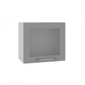 Квадро ВПГС 500 шкаф верхний горизонтальный со стеклом высокий (Ваниль кожа/корпус Серый) в Чехове - chexov.katalogmebeli.com | фото