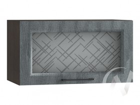 Либерти Шкаф верхний горизонтальный со стеклом ШВГС 609 (Холст грей/корпус венге) в Чехове - chexov.katalogmebeli.com | фото