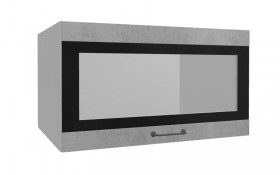 Лофт ВПГСФ 800 шкаф верхний горизонтальный со стеклом высокий с фотопечатью (Бетон светлый/корпус Серый) в Чехове - chexov.katalogmebeli.com | фото