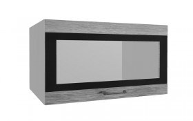 Лофт ВПГСФ 800 шкаф верхний горизонтальный со стеклом высокий с фотопечатью (Дуб майский/корпус Серый) в Чехове - chexov.katalogmebeli.com | фото
