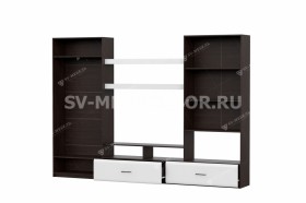 Мебель для гостиной МГС 7 Исполнение 1 Дуб Венге/Белый глянец в Чехове - chexov.katalogmebeli.com | фото